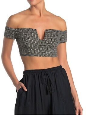 NWT Free People Intimately Lucky Now off-the-shoulder brami crop top S